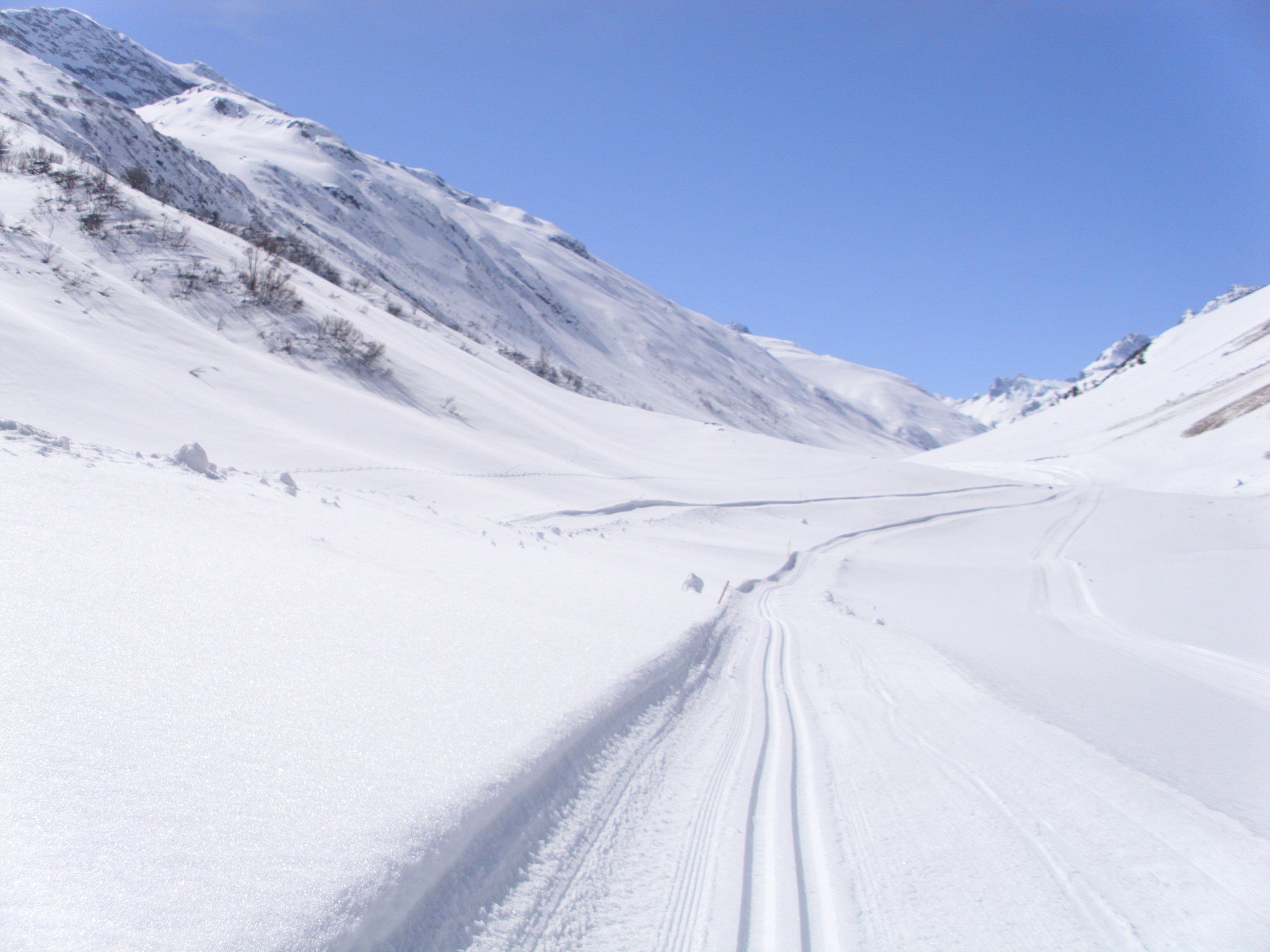 Langlaufloipe im Winter Richtung Silvretta